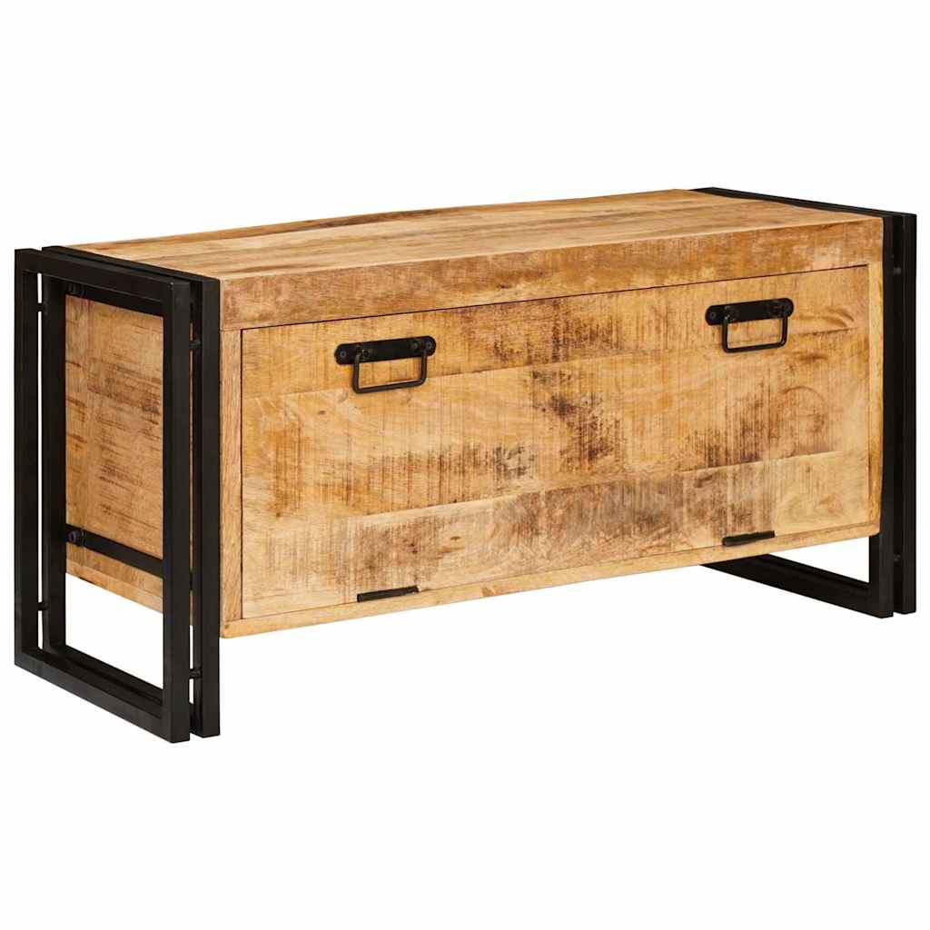 Schuhschrank mit Regal Braun 90 x 38 x 45 cm massives Mangoholz